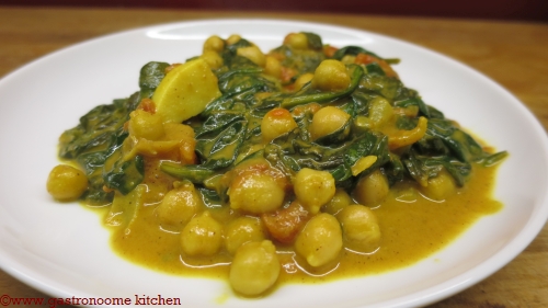 vegan - Curry de pois chiche aux épinards