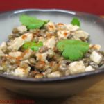 vegan - salade de lentilles au tofu fumé